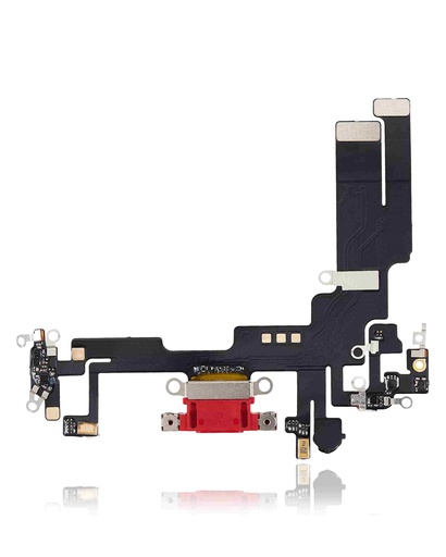 [107084001381] Connecteur de charge avec nappe compatible iPhone 14 - Aftermarket Plus - Rouge