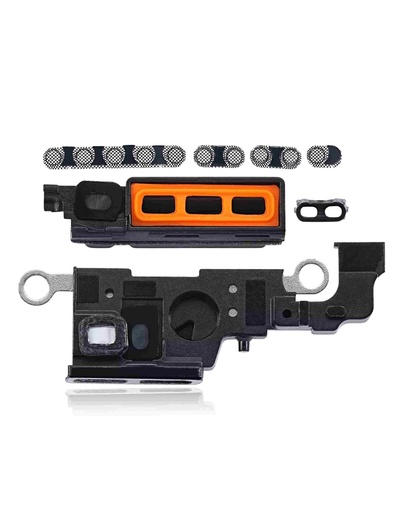 Lot de 10 grilles anti-poussière pour haut-parleur et micro pour iPhone 14 Plus - Noir Minuit