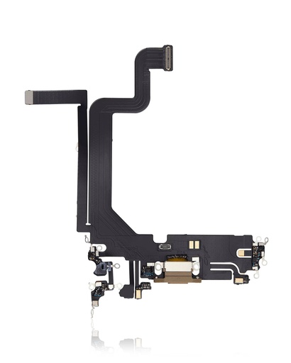 [107084001384] Connecteur de charge avec nappe compatible iPhone 14 Pro Max - Aftermarket Plus - Or