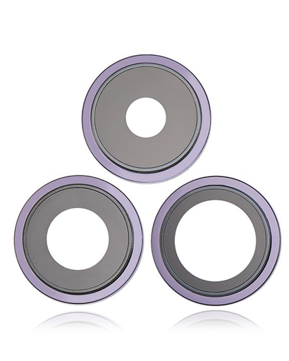 Lentille caméra arrière avec support pour iPhone 14 Pro et 14 Pro Max - 3 pièces - Aftermarket Plus - Deep Purple
