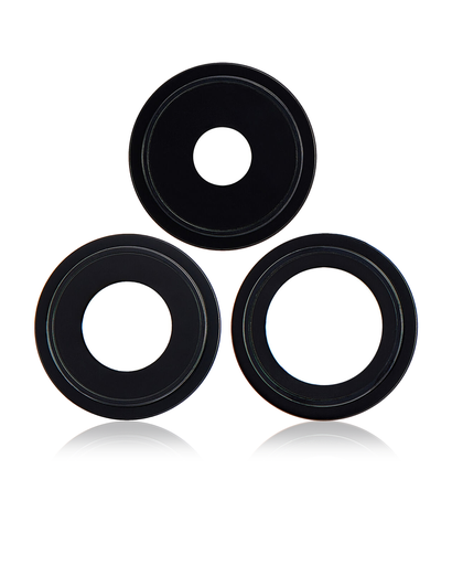 Lentille caméra arrière avec support pour iPhone 14 Pro et 14 Pro Max - 3 pièces - Aftermarket Plus - Space Black