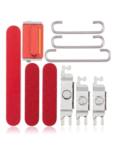 [107082129094] Kit boutons Power-Volume-Switch compatible iPhone 14 et 14 Plus - Rouge