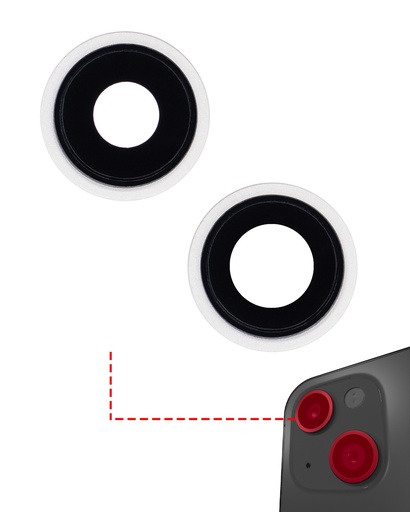 Lentille caméra arrière avec support pour iPhone 13 et 13 Mini - Aftermarket Plus - Starlight