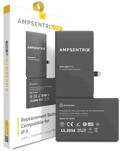 [107082002132] Batterie compatible iPhone X - AmpSentrix Pro