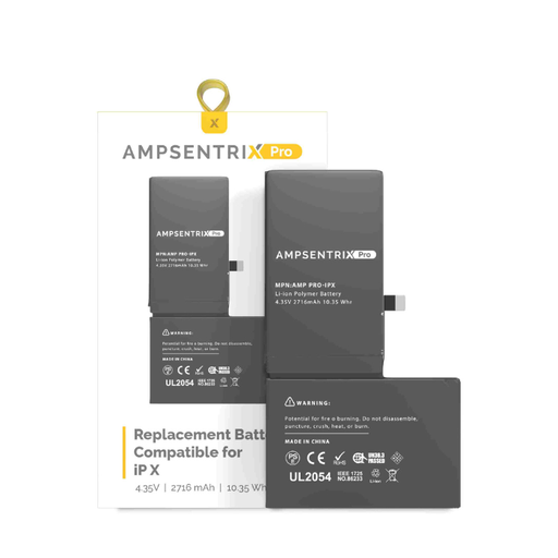 [107082002132] Batterie compatible iPhone X - Ampsentrix Pro
