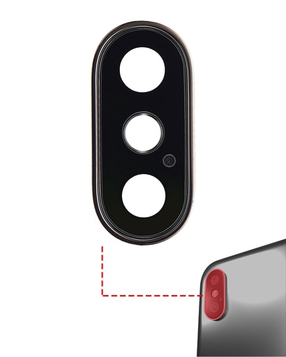 Lot de 10 lentilles caméra arrière avec support pour iPhone XS - XS Max - Aftermarket Plus - Or