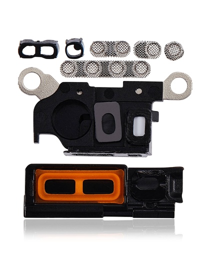 Lot de 10 grilles anti-poussière pour haut parleur et micro pour iPhone 15 Pro - Noir Titane