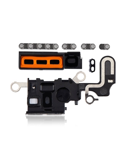 Lot de 10 grilles anti-poussière pour iPhone 15 Plus - Noir
