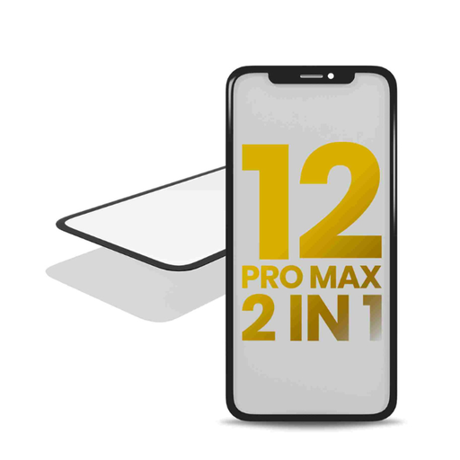 2 en 1 vitre tactile avec OCA préinstallé - châssis inclus - pour iPhone 12 Pro Max - OCA Master