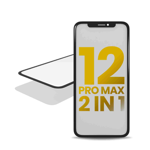 [107082011714] 2 en 1 vitre tactile avec OCA préinstallé - châssis inclus - compatible iPhone 12 Pro Max - OCA Master
