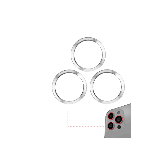 Lot de 10 protections caméra arrière - 3 pièces - pour iPhone 12 Pro - Argent