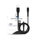 Cable USB-A vers Lightning non-MFI - 1m - AmpSentrix - Matrix - Noir