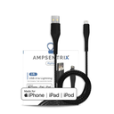 Câble USB-A vers Lightning MFI - 1m - Ampsentrix - Alpha - Noir
