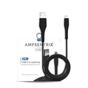 Câble USB-A vers Lightning non-MFI - 2m - AmpSentrix - Matrix - Noir