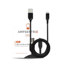 Câble USB-A vers Micro-USB - 2m - AmpSentrix - Infinity - Noir