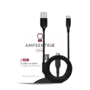 Câble USB-A vers USB-C - 2m - Ampsentrix - Infinity - Noir