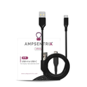 Câble USB-A vers USB-C - 2m - AmpSentrix - Infinity - Noir