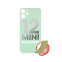 Vitre arrière avec adhésif 3M pour iPhone 12 Mini - sans logo - Fente large pour caméra - Vert