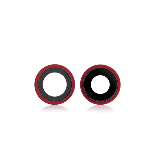 Lot de 10 lentilles caméra arrière avec support pour iPhone 12 et 12 Mini - Aftermarket Plus - Rouge