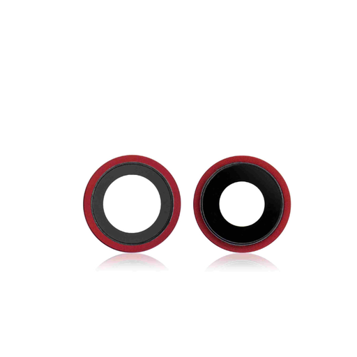 Lot de 10 lentilles caméra arrière avec support compatibles iPhone 12 et 12 Mini - Aftermarket Plus - Rouge