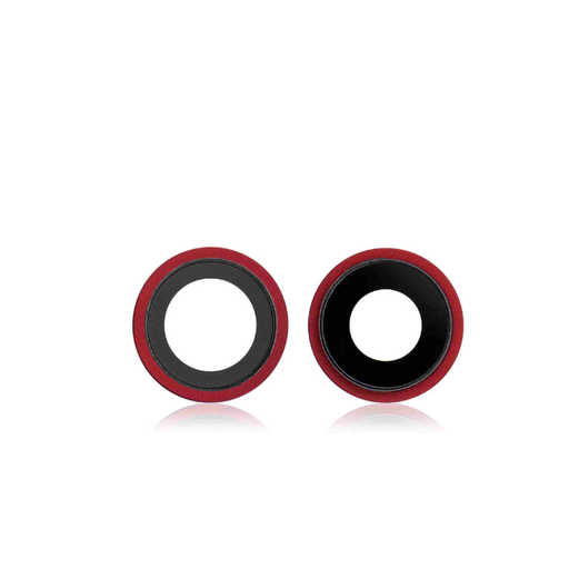[107082082872] Pack de 10 lentilles caméra arrière avec support compatible iPhone 12 et 12 Mini - Aftermarket Plus - Rouge