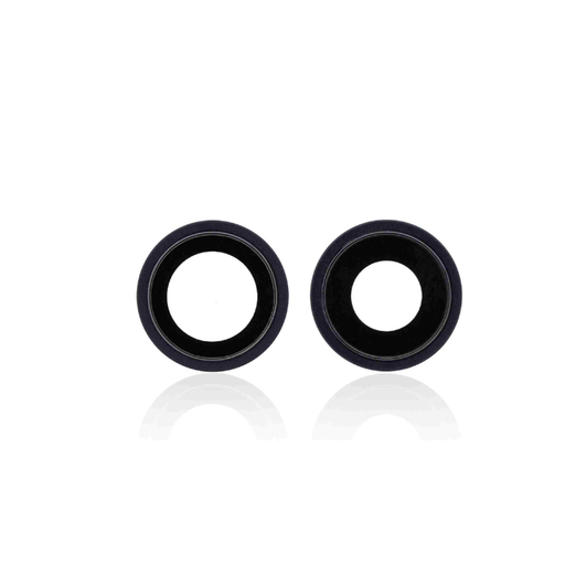 Lot de 10 lentilles caméra arrière avec support pour iPhone 12 et 12 Mini - Aftermarket Plus - Noir