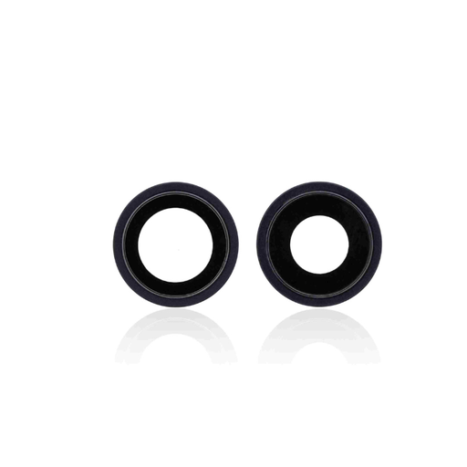 Lot de 10 lentilles caméra arrière avec support compatibles iPhone 12 et 12 Mini - Aftermarket Plus - Noir