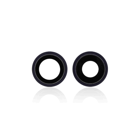[107082082869] Pack de 10 lentilles caméra arrière avec support compatible iPhone 12 et 12 Mini - Aftermarket Plus - Noir