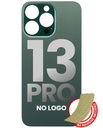 Vitre arrière avec adhésif 3M pour iPhone 13 Pro - Sans logo - Large camera hole - Alpine Green