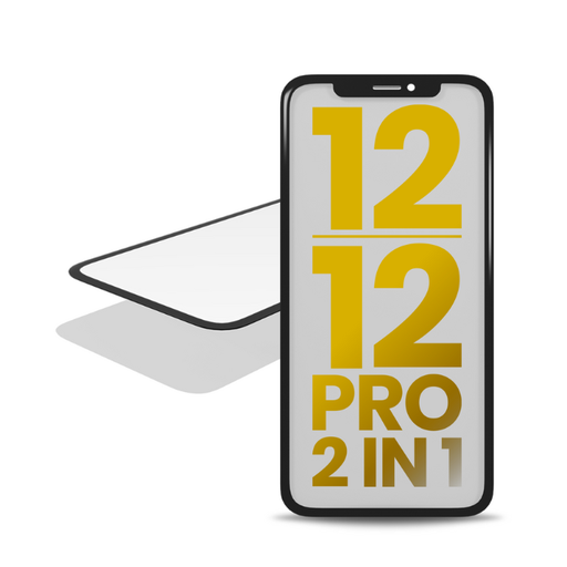 [107082011712] 2 en 1 vitre tactile avec OCA préinstallé compatible iPhone 12 et 12 Pro - OCA Master