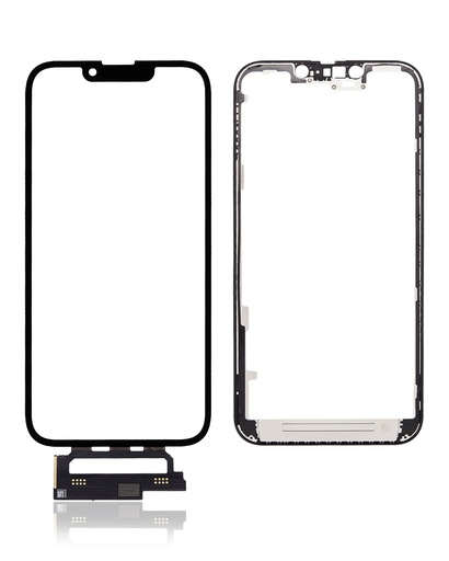 4 en 1 avec châssis inclus - Vitre tactile, OCA, Short Touch et OCA préinstallé pour iPhone 13 - OCA Master