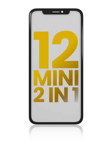 2 en 1 avec Châssis inclus - Vitre tactile et OCA préinstallé compatibles iPhone 12 Mini - OCA Master