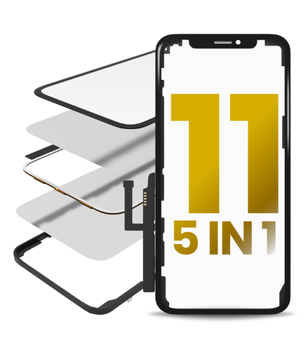 [107082073380] 5 en 1 Vitre tactile, OCA, châssis, Digitizer et OCA préinstallé compatibles iPhone 11 - OCA Master