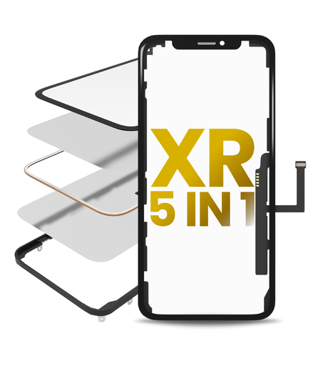 5 en 1 Vitre tactile, OCA, châssis, Digitizer et OCA préinstallé pour iPhone XR - OCA Master