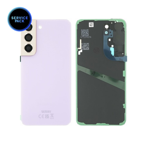 Vitre arrière pour SAMSUNG S22 5G - S901 - SERVICE PACK - Violet - Support lentille doré