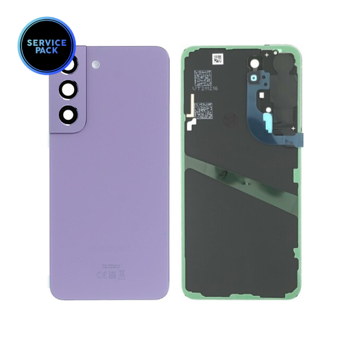 Vitre arrière pour SAMSUNG S22 5G - S901 - SERVICE PACK - Violet - Support lentille violet