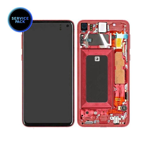 [GH82-18852H] Bloc écran OLED avec châssis pour SAMSUNG S10E - G970F - SERVICE PACK - Rouge