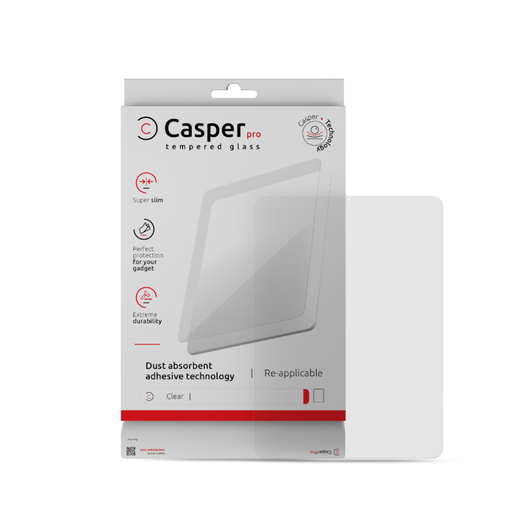 [107082053193] Verre trempé Clair compatible iPad Pro 12,9" 7ème Gen 2024 - Casper Pro