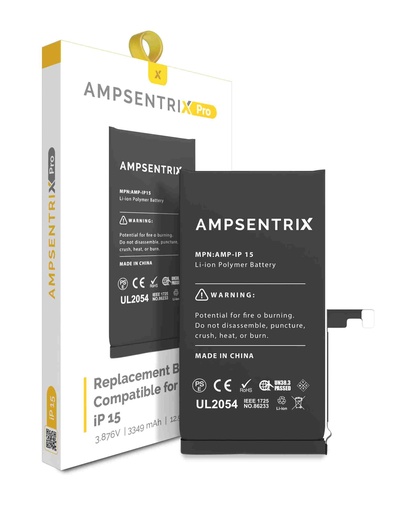 [107082130543] Batterie compatible iPhone 15 - AmpSentrix Pro
