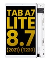 Bloc écran LCD avec châssis pour SAMSUNG Tab A7 Lite 8.7" 2021 - T220 - Version WiFi - Reconditionné - Blanc