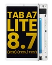 Bloc écran LCD avec châssis pour SAMSUNG Tab A7 Lite 8.7" 2021 - T225 - T227 - Version 4G - Reconditionné - Blanc