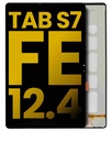 Bloc écran LCD sans châssis pour SAMSUNG Tab S7 FE - T730 - T733 - T735 - T736 - T737 - T738 - Reconditionné - Noir