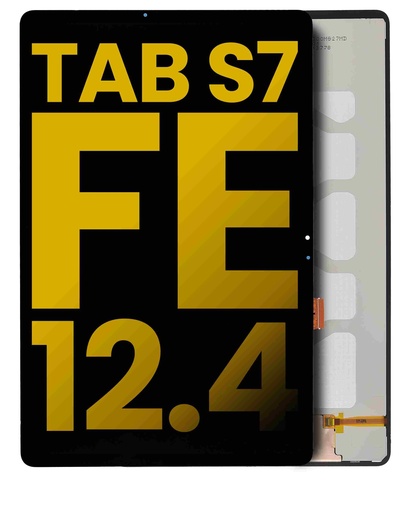 Bloc écran LCD sans châssis pour SAMSUNG Tab S7 FE - T730 - T733 - T735 - T736 - T737 - T738 - Reconditionné - Noir