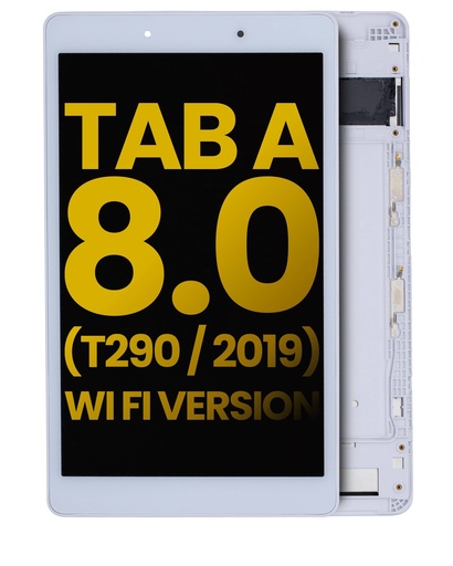 Bloc écran LCD avec châssis pour SAMSUNG Tab A 8.0" 2019 - T290 - Version WiFi - Reconditionné - Blanc