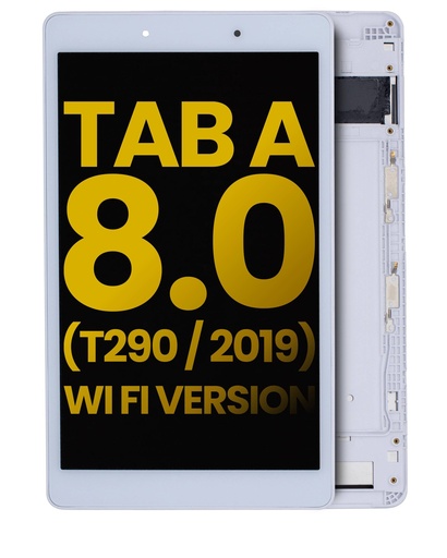 Bloc écran LCD avec châssis pour SAMSUNG Tab A 8.0" 2019 - T290 - Version WiFi - Reconditionné - Blanc