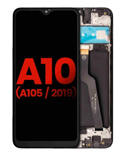 Bloc écran LCD avec châssis pour SAMSUNG A10 - A105 2019 - Version simple SIM - Aftermarket Plus - Toutes couleurs