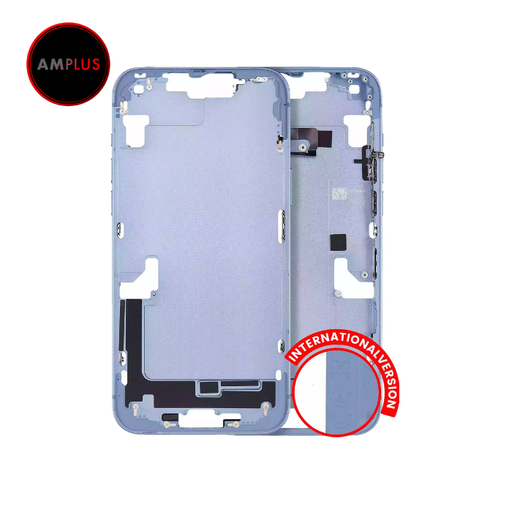 Châssis central avec boutons Power et Volumes pour iPhone 14 Plus - Version internationale - Aftermarket Plus - Bleu
