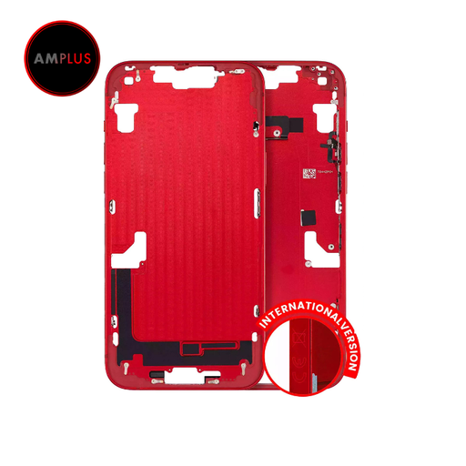 Châssis central avec boutons Power et Volumes pour iPhone 14 Plus - Version internationale - Aftermarket Plus - Rouge