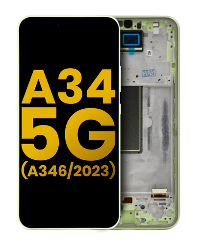 Bloc écran OLED avec châssis pour SAMSUNG A34 5G A346 2023 - Reconditionné - Lime