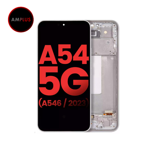 Bloc écran OLED avec châssis pour SAMSUNG A54 5G A546 2023 - Version US et Internationale - Aftermarket Plus - Blanc